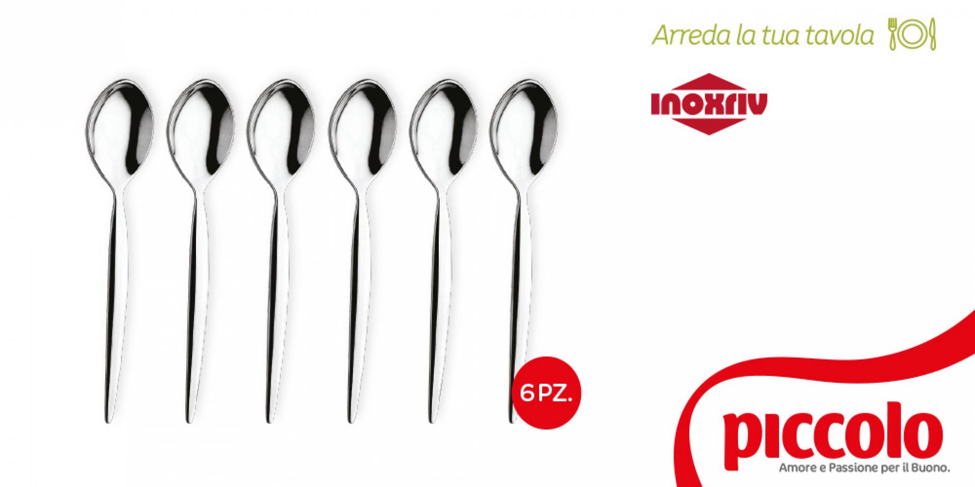 Cucchiai Cucchiaini Caffé Moka Set Servizio 6 Pezzi Acciaio Inox Lunghi 15  cm